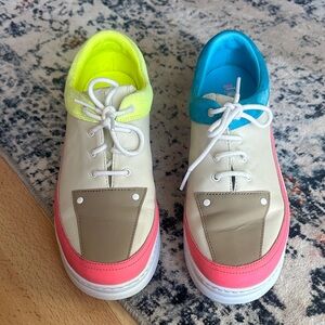 Camper Twinss Multicolor Suede and Leather Neon Sneaker EU 41/ US 10